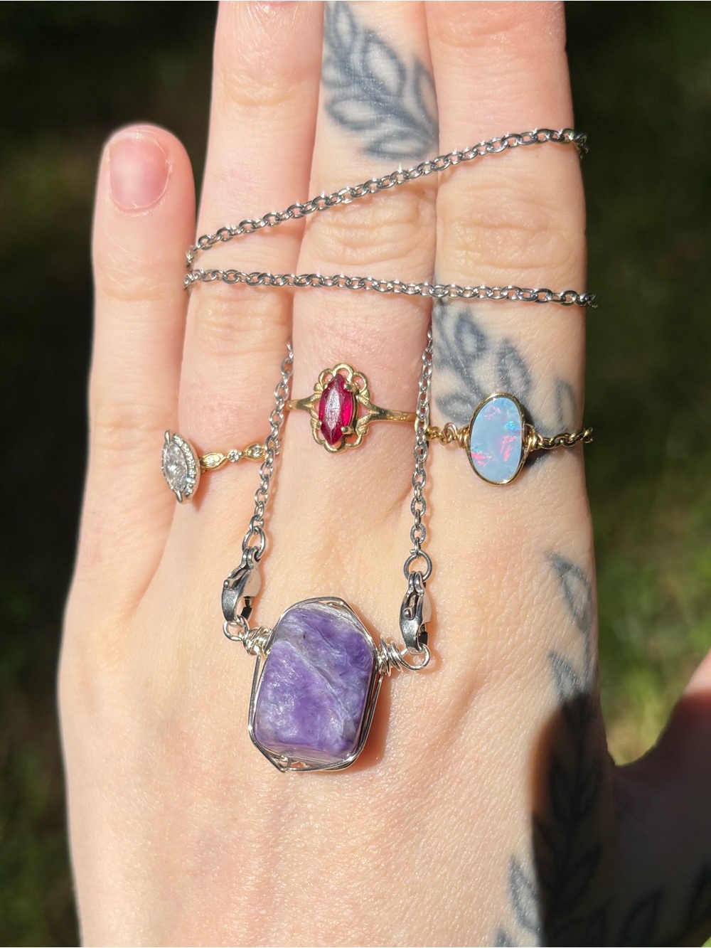 Charolite interchangeable necklace